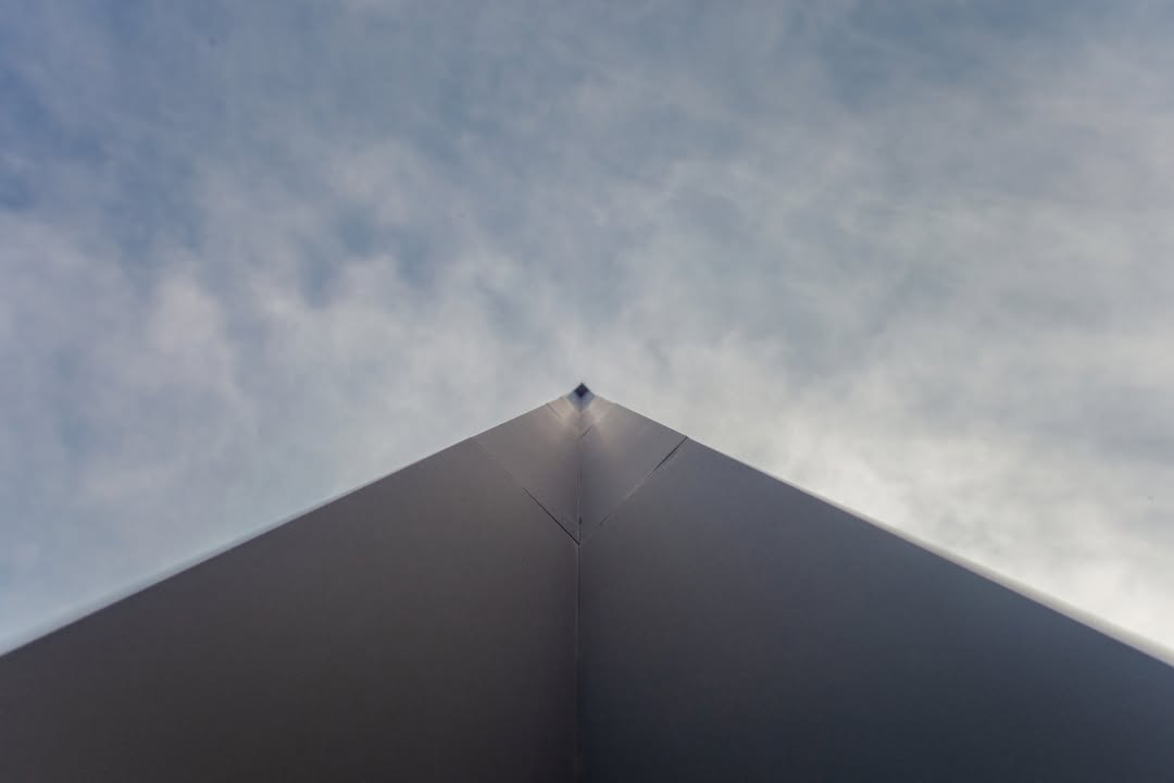 Looking up at a skyscraper