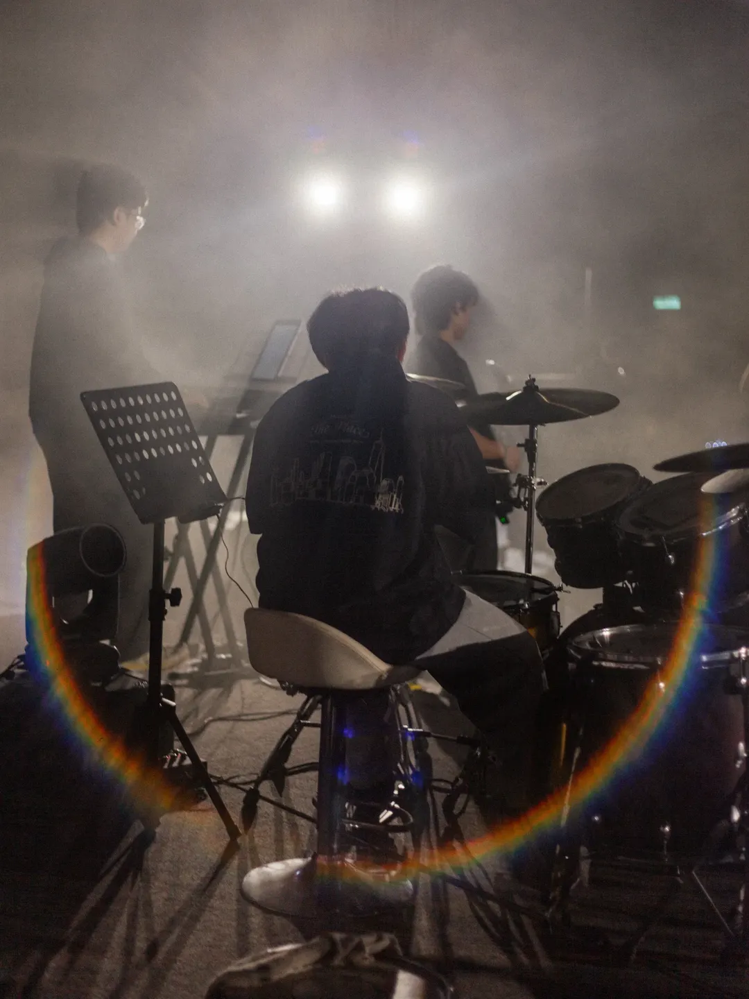 Drummer performing on stage