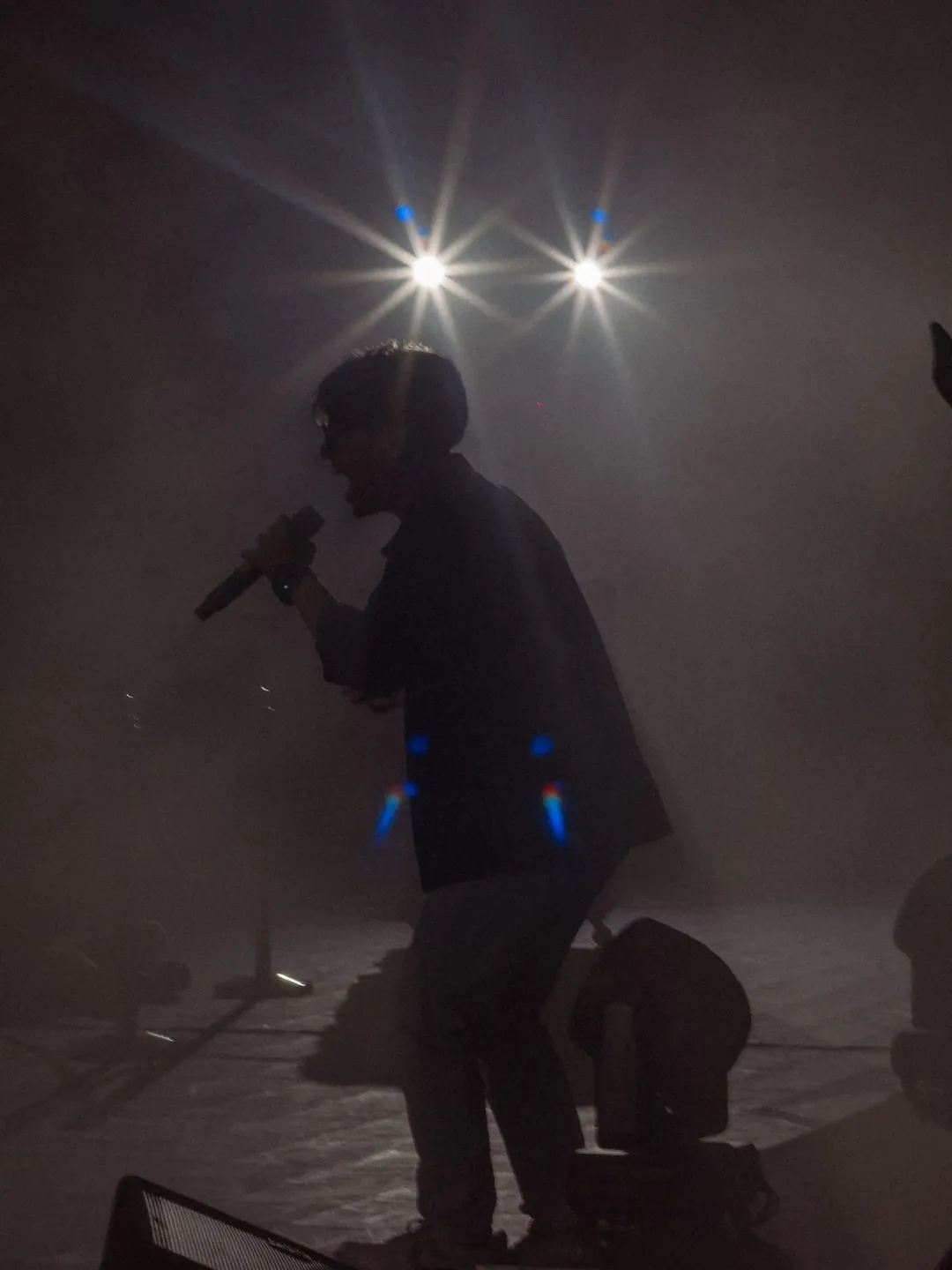 Singer silhouette on stage